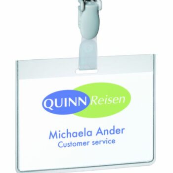 Durable Security Name Badges With Clip 60x90mm Pack 25 814319 Fusion Office
