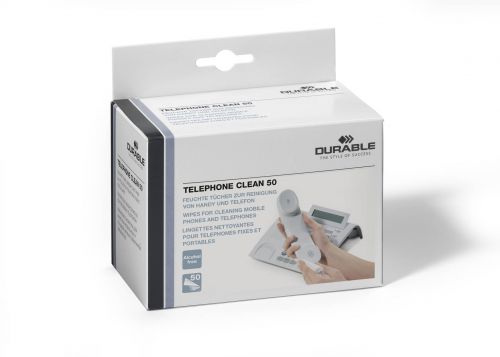Durable Telephone Cleaning Wipes Pack 50 578502 Fusion Office