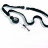 Durable Textile Lanyard And Reel Black Pack 10 822301 Fusion Office