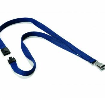 Durable Textile Lanyard Soft Midnight Blue Pack 10 812728 Fusion Office