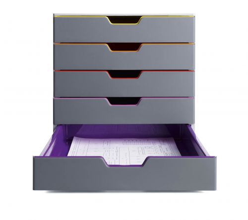 Durable Varicolor Drawer Box With Five Drawers 760527 Fusion Office