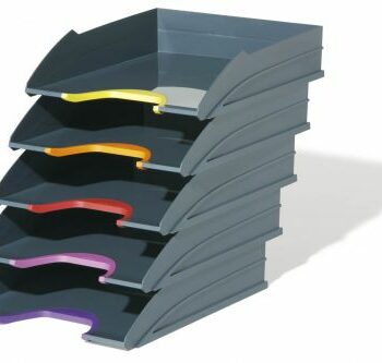 Durable Varicolor Letter Tray Set Pack 5 770557 Fusion Office