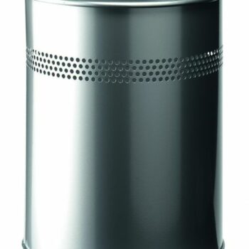 Durable Waste Bin Metal Round Perforated 15 Litres Silver 330023 Fusion Office