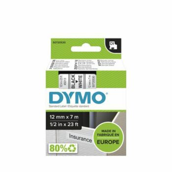 Dymo D1 Label Tapes 12mmx7m Black On White Pack 10 2093097 Fusion Office