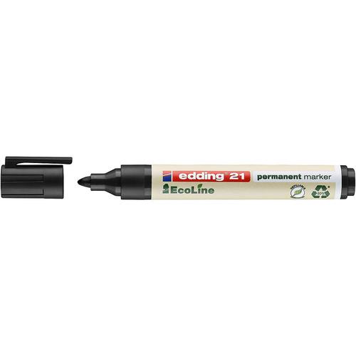 Edding 21 Ecoline Permanent Markers Bullet Tip Black Pack 10 4 21001 Fusion Office
