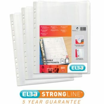 Elba Multi Punched Expanding Pockets A4 120mic Top Opening Pack 10 100080753 Fusion Office