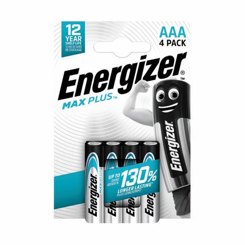 Energizer Max Plus Aaa Alkaline Batteries Pack 4 E301321404 Fusion Office