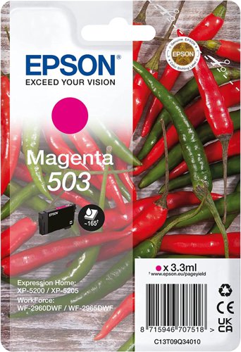 Epson Chillies 503 Magenta Inkjet Cartridge C13t09q34010 Fusion Office
