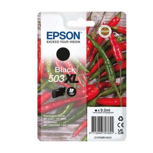 Epson Chillies 503xl Black Inkjet Cartridge C13t09r14010 Fusion Office
