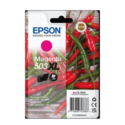 Epson Chillies 503xl Magenta Inkjet Cartridge C13t09r34010 Fusion Office