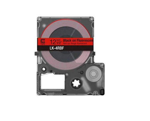 Epson Lk 4rbf Black On Fluorescent Red Tape Cartridge 12mm C53s672099 Fusion Office