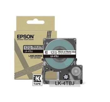 Epson Lk 4tbj Black On Matte Clear Tape Cartridge 12mm C53s672065 Fusion Office