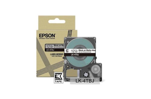 Epson Lk 4tbj Black On Matte Clear Tape Cartridge 12mm C53s672065 Fusion Office