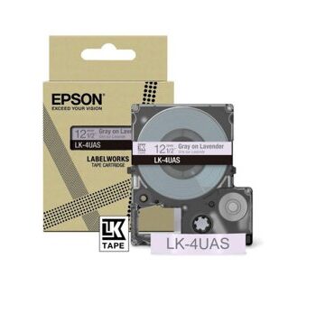 Epson Lk 4uas Gray On Soft Purple Tape Cartridge 12mm C53s672107 Fusion Office