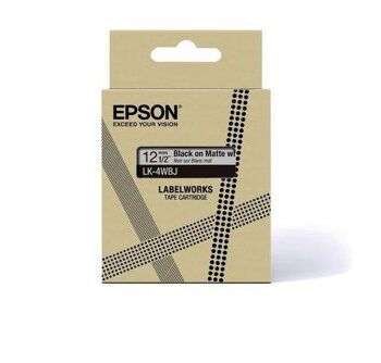 Epson Lk 4wbj Black On Matte White Tape Cartridge 12mm C53s672062 Fusion Office