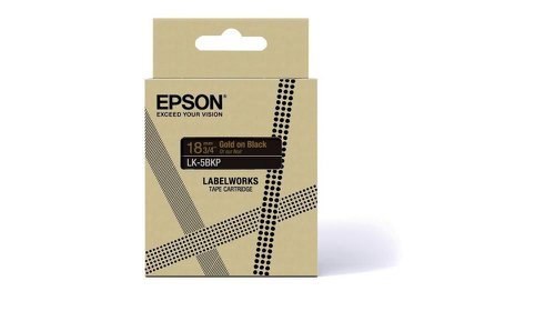 Epson Lk 5bkp Gold On Metallic Black Tape Cartridge 18mm C53s672095 Fusion Office