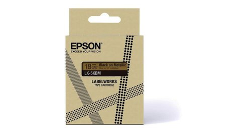 Epson Lk 5kbm Black On Metallic Gold Tape Cartridge 18mm C53s672093 Fusion Office