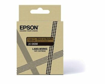 Epson Lk 5sbm Black On Metallic Silver Tape Cartridge 18mm C53s672094 Fusion Office