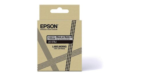 Epson Lk 5tbj Black On Matte Clear Tape Cartridge 18mm C53s672066 Fusion Office