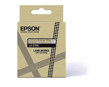 Epson Lk 5tkn Gold On Metallic Clear Tape Cartridge 18mm C53s672097 Fusion Office