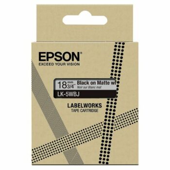Epson Lk 5wbj Black On Matte White Tape Cartridge 18mm C53s672063 Fusion Office