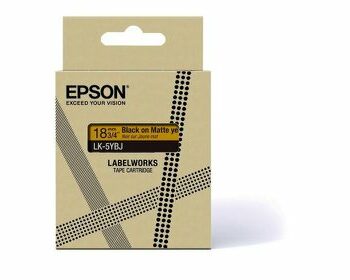 Epson Lk 5ybj Black On Matte Yellow Tape Cartridge 18mm C53s672075 Fusion Office