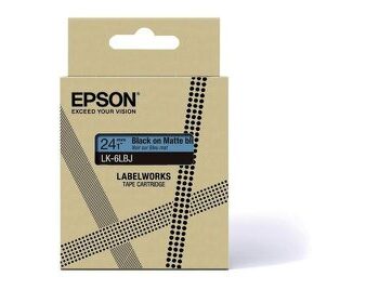 Epson Lk 6lbj Black On Matte Blue Tape Cartridge 24mm C53s672082 Fusion Office