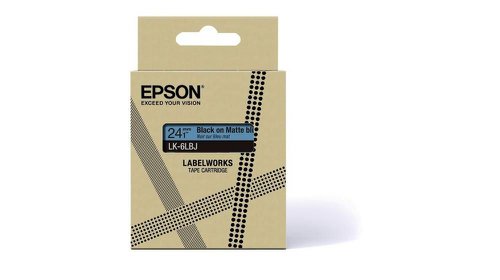 Epson Lk 6lbj Black On Matte Blue Tape Cartridge 24mm C53s672082 Fusion Office