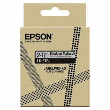 Epson Lk 6tbj Black On Matte Clear Tape Cartridge 24mm C53s672067 Fusion Office