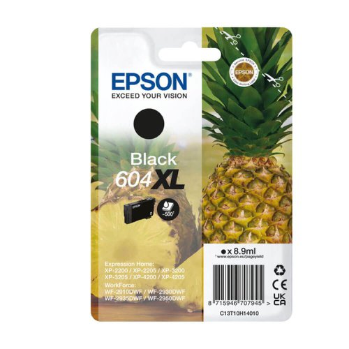 Epson Pineapple 604xl Black Inkjet Cartridge C13t10h14010 Fusion Office