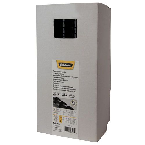 Fellowes 25mm Binding Combs Black Pack 50 5348504 Fusion Office
