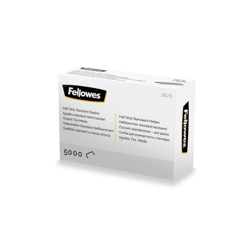 Fellowes 26 6 Half Strip Staples Pack 5000 5117601 Fusion Office