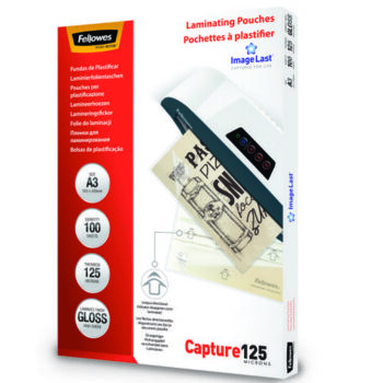 Fellowes A4 250 Micron Laminating Pouches 2×125 Gloss Pack 100 5307506 Fusion Office