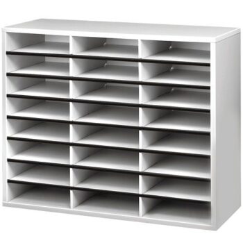 Fellowes Literature Organiser 24 Compartments Grey 25041 Fusion Office
