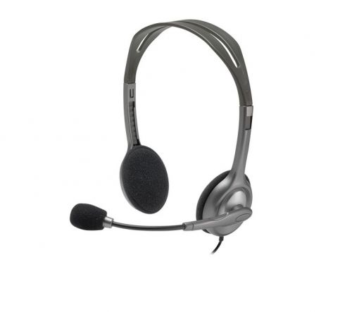 Logitech H111 Binaural Headband Grey 981 000593 Fusion Office