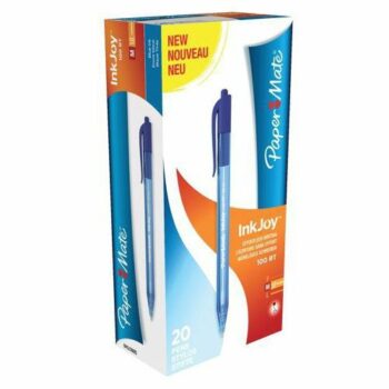 Paper Mate Inkjoy 100 Blue Retractable Ballpoint Pens Pack 20 S0957040 Fusion Office