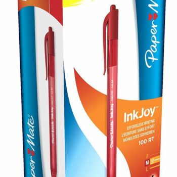 Paper Mate Inkjoy 100 Red Retractable Ballpoint Pens Pack 20 S0957050 Fusion Office