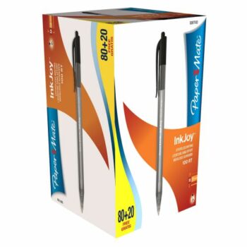 Paper Mate Inkjoy 100 Retractable Ballpoint Pens Blue Pack 100 S0977430 Fusion Office