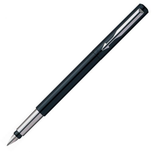 Parker Vector Fountain Pen Black Stainless Steel Barrel Blue Ink S0881041 Fusion Office