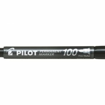 Pilot 100 Permanent Markers Bullet Tip Fine Black 4902505511097 - Pack 12