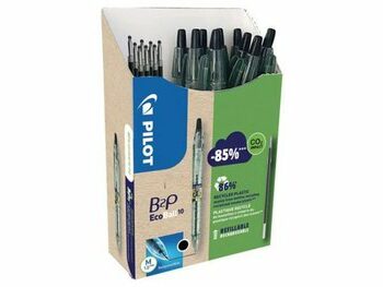 Pilot Ballpoint Ecoball Medium 10mm Black Greenpack 10 Pens 10 Refills 3131910586562 Fusion Office