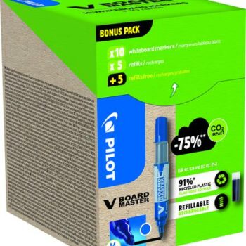 Pilot Greenpack V Board Master Blue Whiteboard Markers Bullet Tip Pack 10 10 Refills Wlt556282 Fusion Office