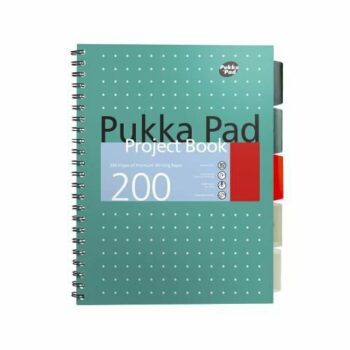 Pukka Pad Metallic A4 Project Books Wirebound Polypropylene Cover Pack 3 8521 Met Fusion Office