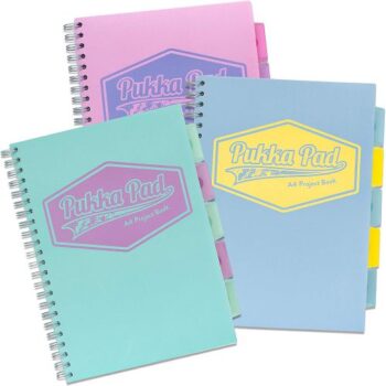 Pukka Pad Pastel A4 Project Books Wirebound Polypropylene Cover Pack 3 8630 Pst Fusion Office