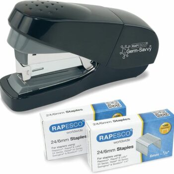 Rapesco Germ Savvy Eco Less Effort Flat Clinch Stapler 2000 Staples 1688 Fusion Office