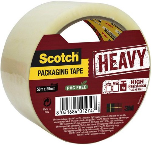 Scotch Packaging Tape Heavy Transparent 50mm X 50m Roll 7100094738 Fusion Office