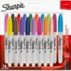 Sharpie Permanent Markers Fine Tip Assorted Fun Colours Pack 18 1996112 Fusion Office