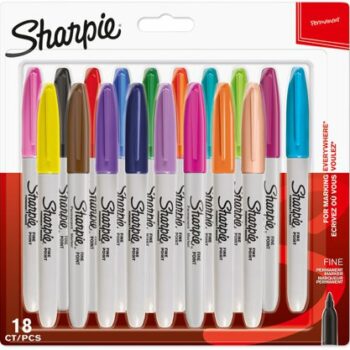 Sharpie Permanent Markers Fine Tip Assorted Fun Colours Pack 18 1996112 Fusion Office