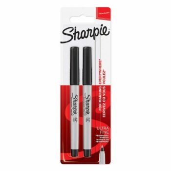 Sharpie Permanent Markers Ultra Fine Black Pack 2 1985878 Fusion Office