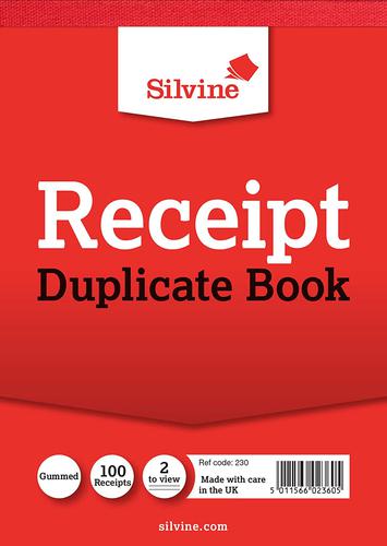 Silvine 105x148mm Duplicate Receipt Books With Carbon Pack 12 230 Fusion Office